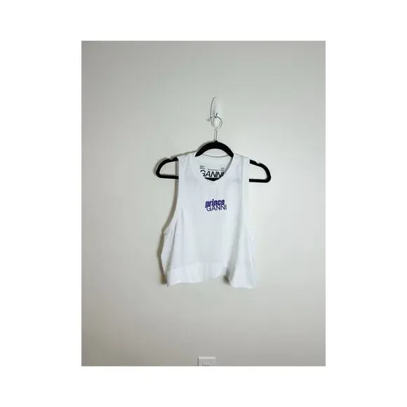 GANNI x Prince Active Mesh White Top Size XL Tops